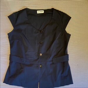 Jil Sander Midnight Blue Sleeveless Shirt/Vest
